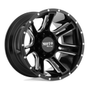 Moto Metal Mo982 Amp - 20X9 00mm - Gloss Black Milled wheel with multi-spoke design and machined accents for off-road trucks.