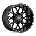 Moto Metal Mo986 Siege - 20X9 00mm - Gloss Black off-road wheel with multi-spoke design and beadlock-style ring.