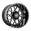 Moto Metal Mo986 Siege - 20X9 00mm - Gloss Black Machined off-road wheel with multi-spoke design and machined accents