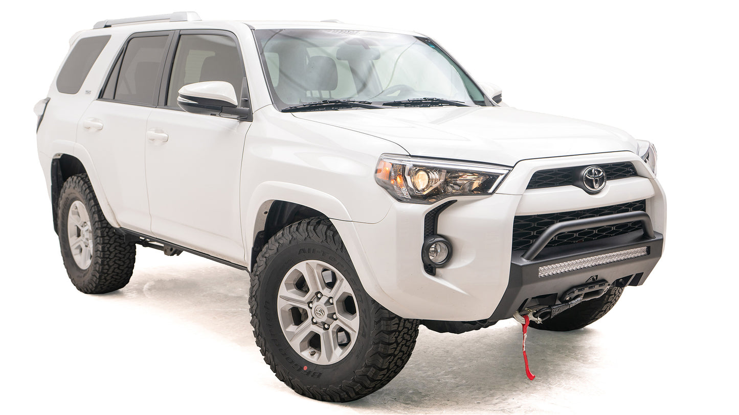 Fab Fours Hidden Winch Mount High Guard T4R-N4553-1 for 2014-2021 Toyota 4Runner with integrated D-ring and winch-compatible bumper