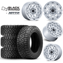 Load image into Gallery viewer, 17x8.5&quot; +0 OffSet Black Rhino Wheels &amp; Tires Package for Tacoma 2nd &amp; 3rd Gen - Fitment Guarantee