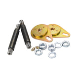 Old Man Emu Greasable Pin Kit OMEGP4 with heavy-duty steel pins, adjustable mounting plates, nuts, and grease fittings for suspension maintenance