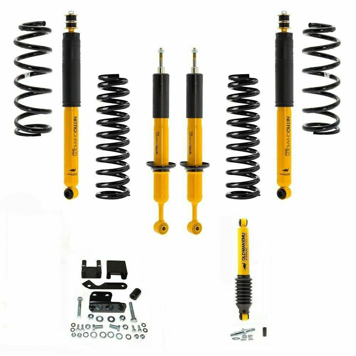 A suspension system, with the OME 3 inch Lift Kit for Wrangler JK 2 Door (07-18), to improve ground clearance.