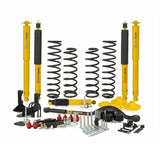 A yellow OME 4 inch Lift Kit for Wrangler JK 2 Door (07-18) designed for optimizing ground clearance, featuring high-performance springs and incorporating the renowned Old Man Emu technology.