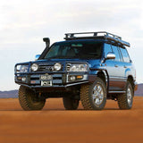 Old Man Emu OME Nitro+ 2 inch Lift Kit for LandCruiser 100 Series (10/2000-ON Diesel Models) on lifted 4x4 with ARB bumper and roof rack