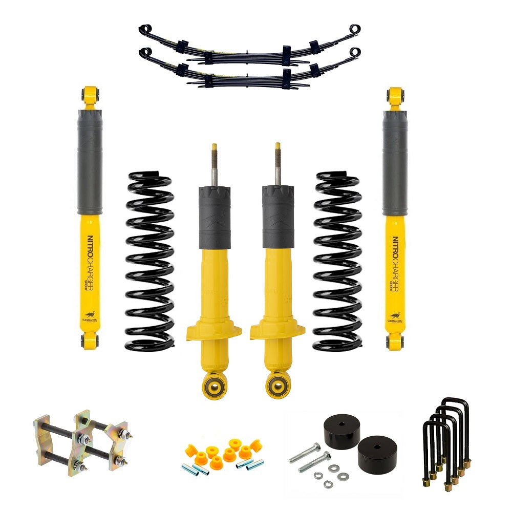 The OME 2 inch Lift Kit for NP300 (19-ON) by Old Man Emu provides excellent ground clearance, thanks to its innovative springs.
