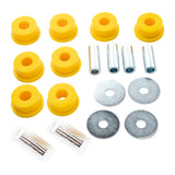 Old Man Emu Lower Control Arm and Lower Trailing Arm Bushing Kit OMESB0061 with polyurethane bushings, steel sleeves, washers, and lubricant for 4x4 suspension upgrades