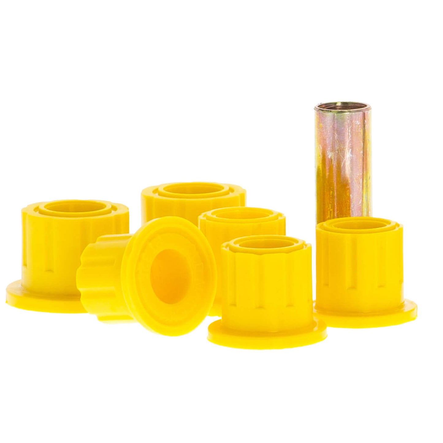 Old Man Emu Leaf Spring Bushing Kit OMESB91 yellow polyurethane bushings with metal sleeves for heavy-duty off-road suspension