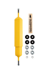 Old Man Emu Steering Damper OMESD36 yellow heavy-duty adjustable stabiliser with mounting hardware for 4x4 vehicle suspension
