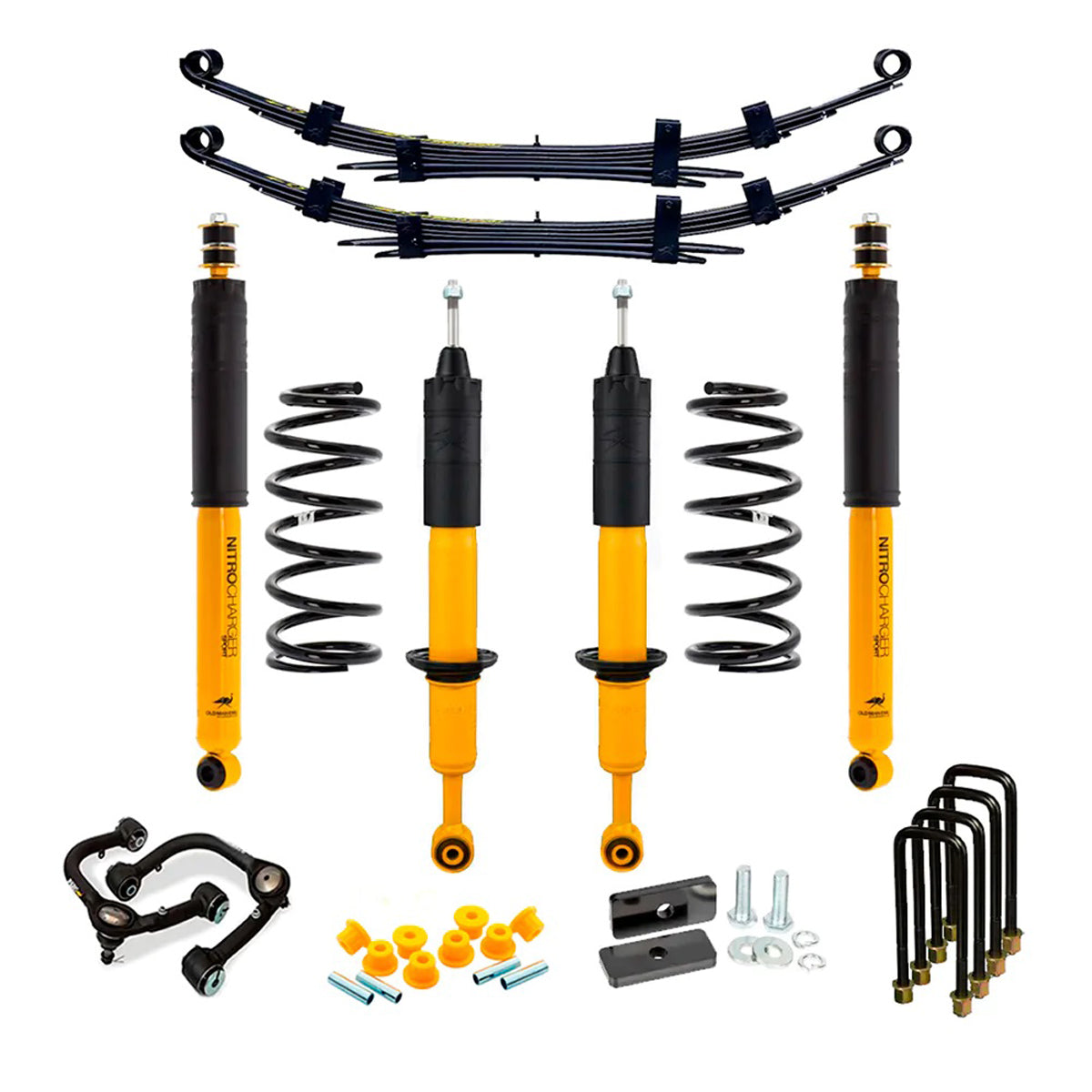 An Old Man Emu OME 2.5 inch Lift Kit for Tacoma (05-15) - Front Shocks Assembly that enhances ground clearance and suspension articulation.