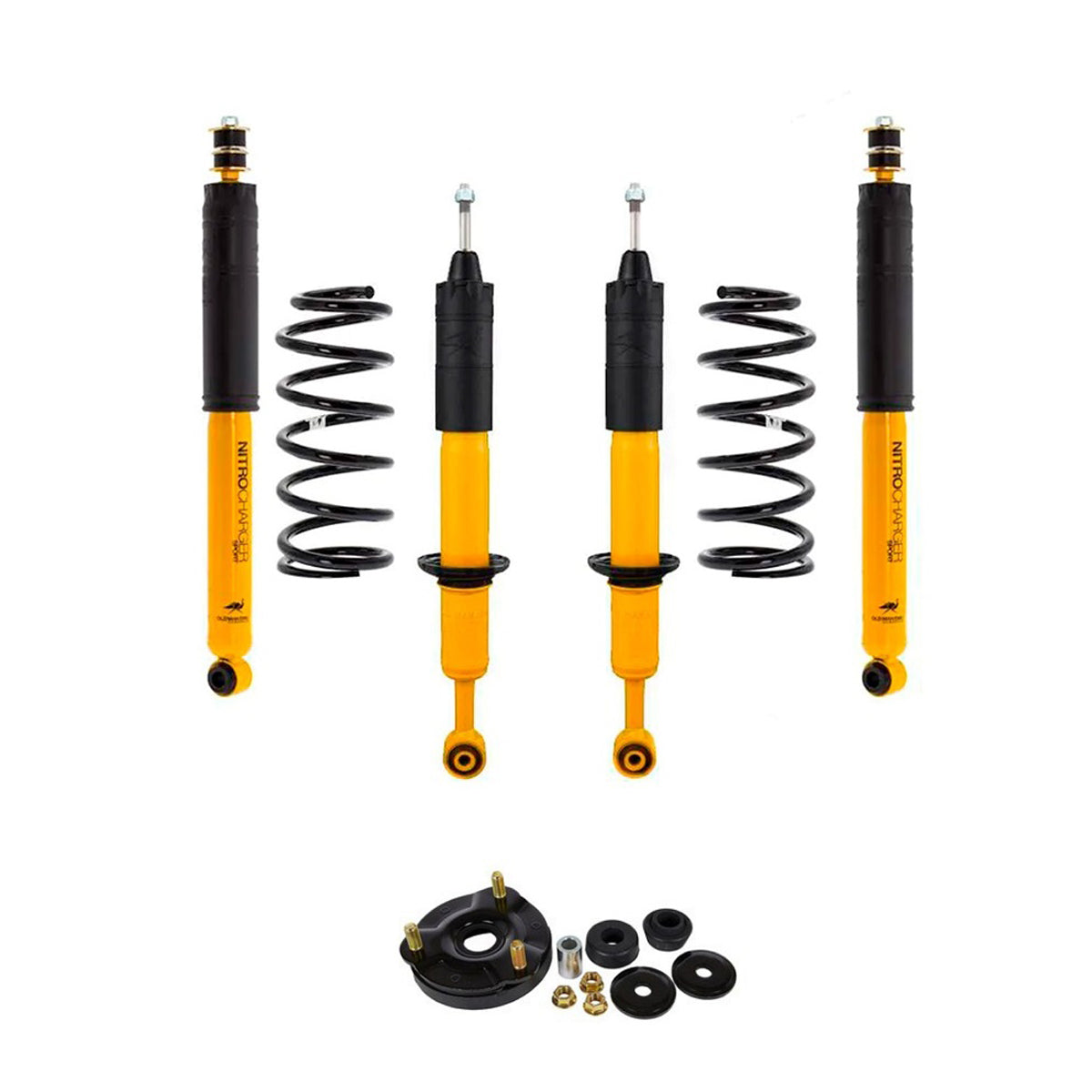 A OME 2 inch Essentials Lift Kit for Tacoma (05-15) - Front Shocks Assembly, providing increased ground clearance.