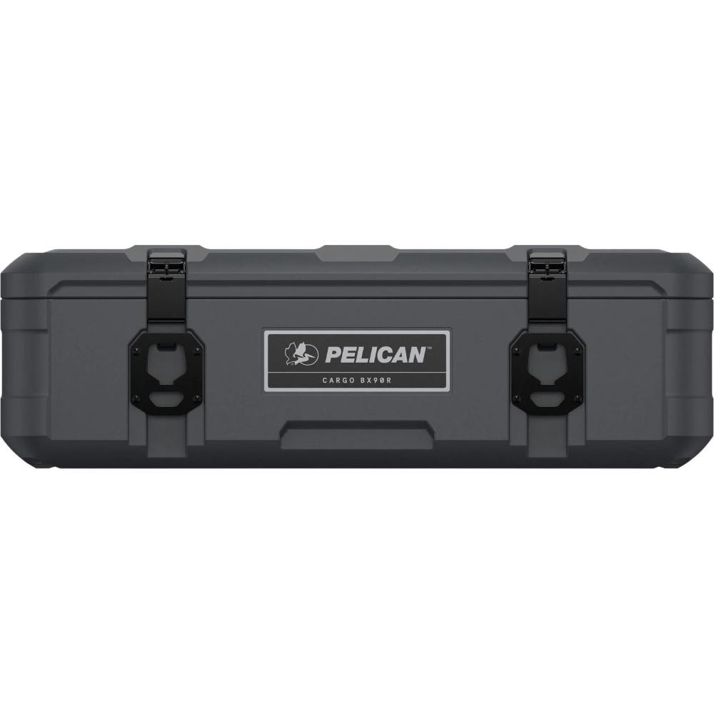 Pelican Cargo Case BX90-BLK - MED ROOF, 90L with roto-molded shell, weatherproof seal, E-coated steel latches, and tie-down plates