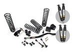 A JKS 2.5 Inch Jeep Wrangler JK (06-18) 4 Door J-Venture Lift Kit suspension system with springs and offroad articulation for a Jeep.
