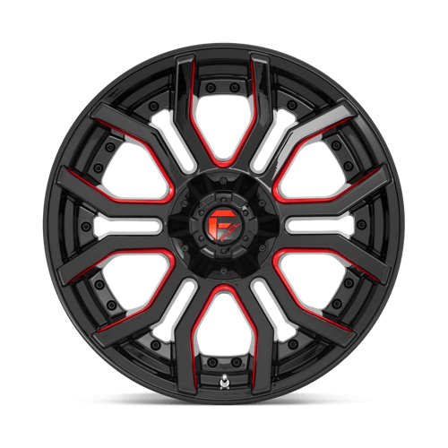 Fuel 1PC D712 Rage - 20X9 01mm - Gloss Black Red Tinted Clear