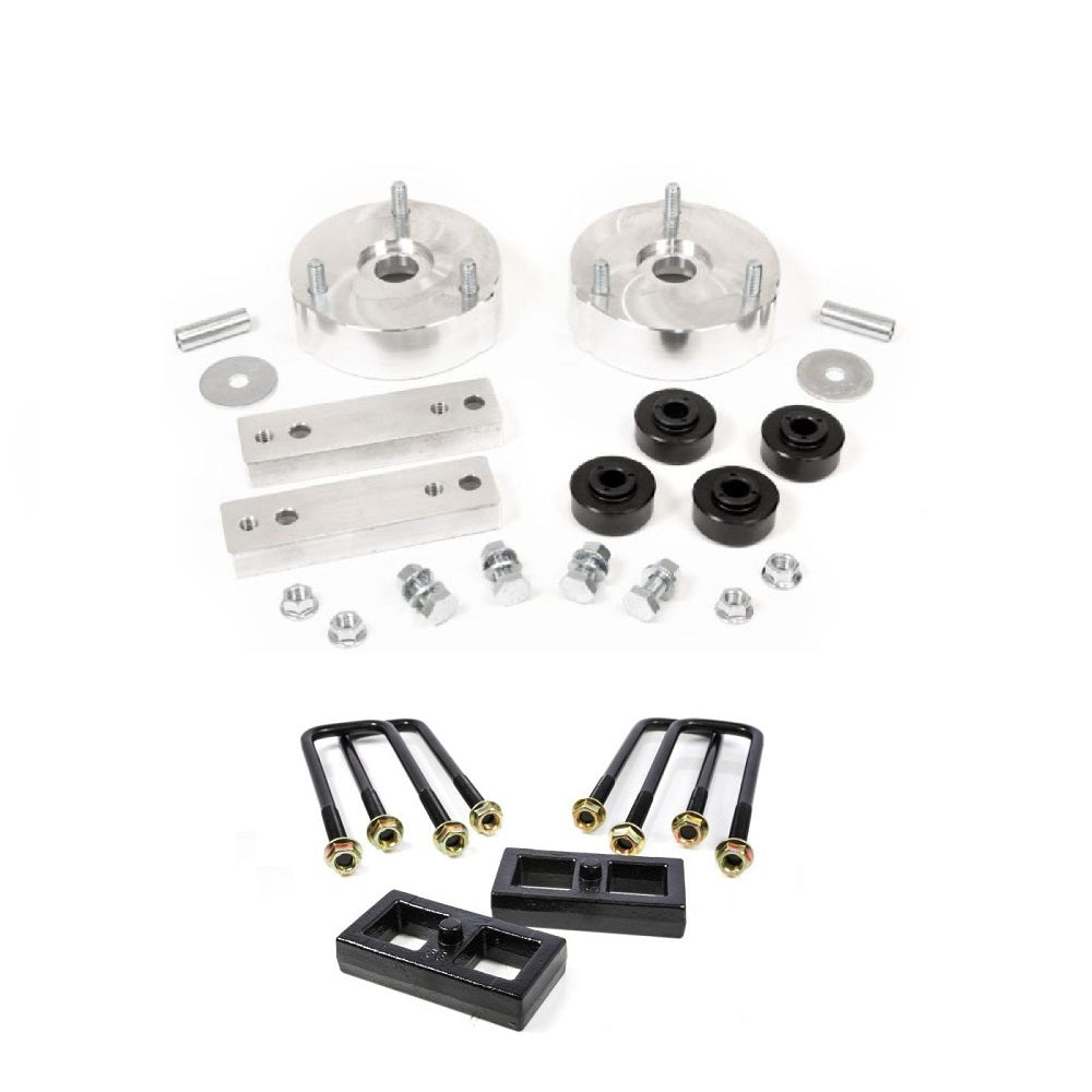 ReadyLift 2 inch Leveling Kit for Colorado (15-22) with heavy-duty aluminum spacers, poly bushings, and mounting hardware components