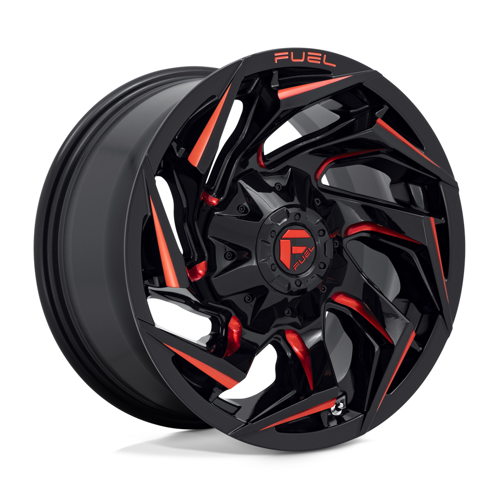 Fuel 1PC D755 Reaction - 17X9 -12mm - Gloss Black Milled With Red Tint