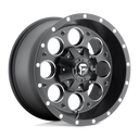 Fuel 1PC D525 Revolver - 17X9 -12mm - Matte Black Milled wheel with multi-hole design and beadlock-inspired rim accents