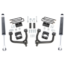 ReadyLift SST 4 inch Lift Kit for Tundra (07-21) W/ Falcon shocks featuring heavy-duty control arms, U-bolts, and mounting hardware