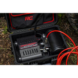 Rough Country Portable Twin Motor Air Compressor w/Carry Case RS208A dual cylinder 12V compressor with red hose in rugged case