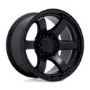 Fuel 1PC D766 Rush - 17X9 -12mm - Satin Black 6-lug wheel with six-spoke matte finish, rugged off-road design