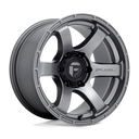 Fuel 1PC D767 Rush - 18X9 -12mm - Matte Gun Metal off-road wheel with 6-lug design and rugged beveled spokes