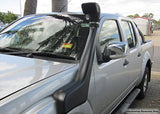 Dobinsons Snorkel Kit For Nissan Navara/Frontier D40, Pathfinder R51 2.5L Diesel - LEFT SIDE MOUNT - SN45-3397 installed on silver 4x4 truck