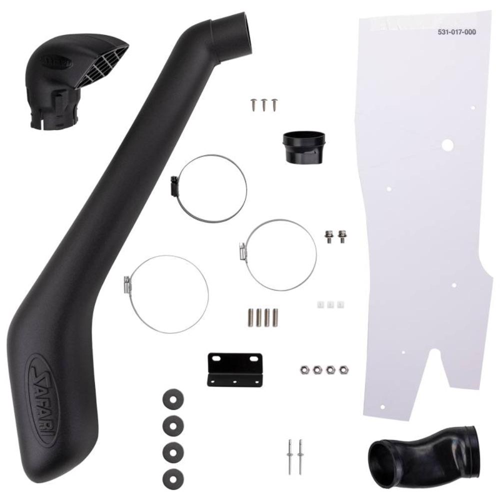 ARB Safari 4x4 Snorkel SS663HF for Mitsubishi Triton 18-ON with air ram, mounting hardware, and intake components kit