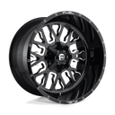 Fuel 1PC D611 Stroke - 17X9 01mm - Gloss Black Milled wheel with aggressive multi-spoke design and milled accents