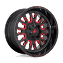 Fuel 1PC D612 Stroke - 20X9 01mm in gloss black with red tinted clear accents off-road wheel design