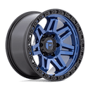 Fuel 1PC D813 Syndicate - 17X9 -12mm - Dark Blue With Black Ring wheel with multi-spoke design and beadlock style ring