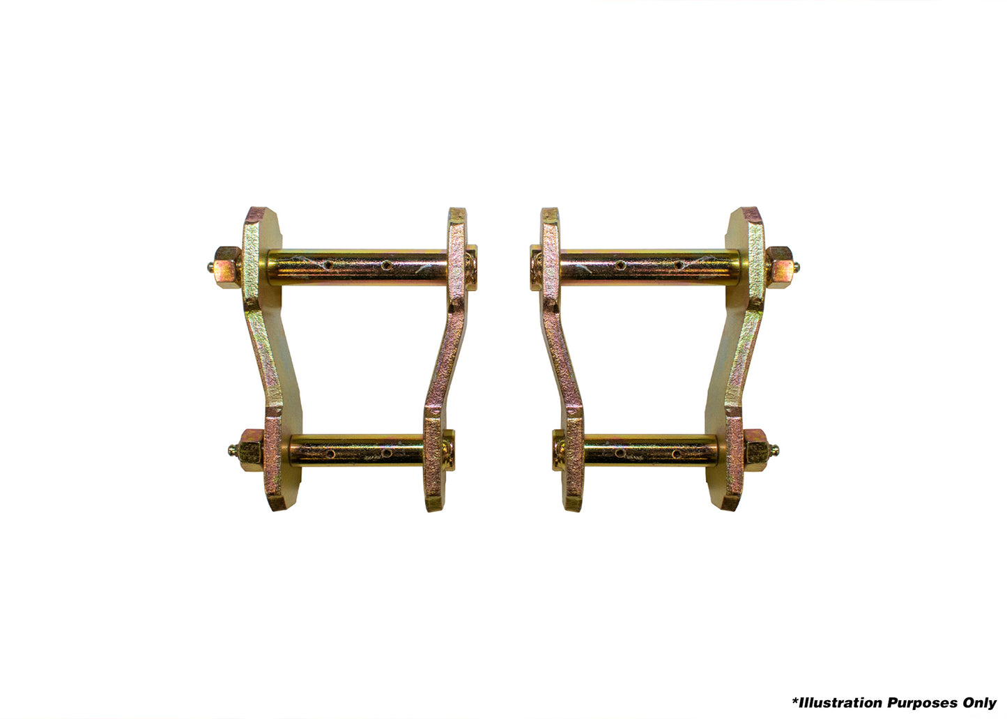 Dobinsons Front Greasable Shackle - SK43-080 with recessed twin hole design and heavy-duty zinc-plated steel suspension components