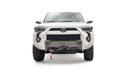 Fab Fours Hidden Winch Mount Low Pre-Runner Guard T4R-N4552-1 for 2014-2021 Toyota 4Runner with integrated D-ring mounts and light bar slot