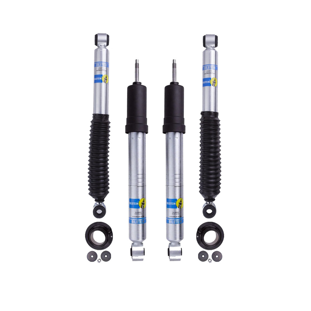 Bilstein B8 5100 0-2 inch Tacoma 4WD (98-04) Adjustable Leveling Kit with monotube shocks and hardware components