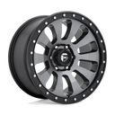 Fuel 1PC D648 Tactic - 18X9 01mm matte gun metal wheel with black bead ring, heavy-duty off-road design for 4x4 vehicles.
