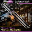 Dobinsons Torsion Bar (Pair) - LENGTH 892mm - TB45-1446 heavy-duty black powder-coated steel suspension bars for 4x4 lift and handling