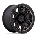 Fuel 1PC D824 Traction 17x9 1mm wheel in matte black with double dark tint, rugged off-road design for 6-lug trucks