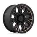Fuel 1PC D824 Traction 20x9 1mm off-road wheel in matte black with double dark tint, rugged multi-spoke design