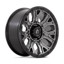 Fuel 1PC D825 Traction - 20X9 1mm - Matte Gunmetal With Black Ring off-road wheel for 6-lug trucks and SUVs