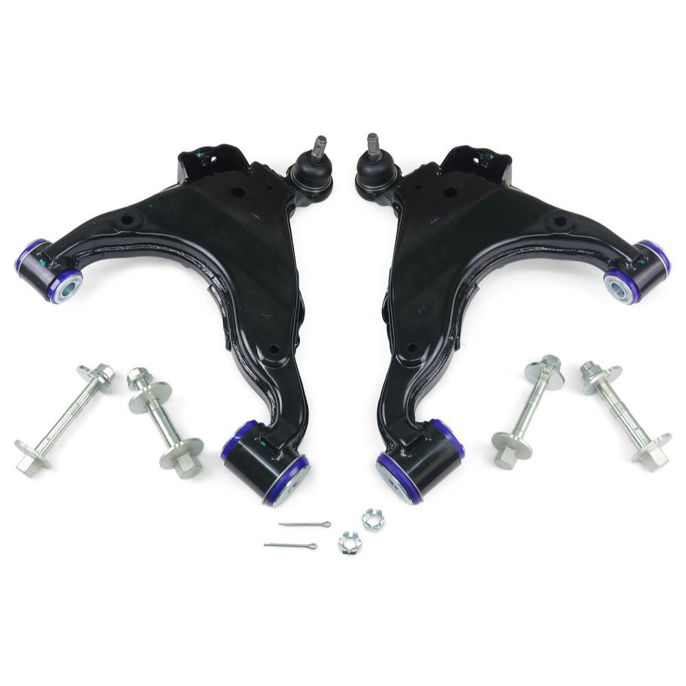 SuperPro KDSS Front Lower Control Arm Set - Camber Adjustable TRC493 for Toyota 4Runner (10-24), Lexus GX460 (10-23)