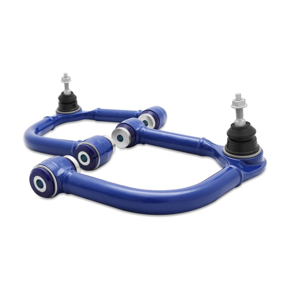 SuperPro Front Upper Control Arm Set TRC6700 for Ford Bronco 21-ON with adjustable bushings and heavy-duty Australian steel construction