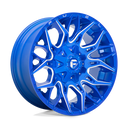 Fuel 1PC D770 Twitch - 20X9 01mm - Anodized Blue Milled off-road wheel with aggressive multi-spoke design