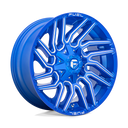Fuel 1PC D774 Typhoon - 20X9 01mm - Anodized Blue Milled wheel for off-road vehicles, aggressive multi-spoke design.
