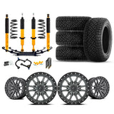 old man emu OME 2.5" Lift Kit with suspension components, 17" Fuel aftermarket wheels and all-terrain tires for 2016-2023 Tacoma
