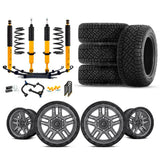 Old Man Emu OME 2.5" Lift Kit + 17" Fuel Wheels & Tires Package for Toyota Tacoma 2016-2023 heavy-duty suspension and wheel set