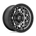 Fuel 1PC D784 Unit - 17X9 -12mm - Gunmetal wheel with matte black ring, heavy-duty off-road design for 6-lug vehicles.