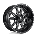 Fuel 1PC D627 Vandal - 20X9 01mm Gloss Black Milled wheel with multi-spoke design and riveted outer lip for off-road trucks