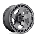 Fuel 1PC D734 Warp - 17X9 -12mm - Matte Gun Metal wheel with five-spoke design and off-road style details
