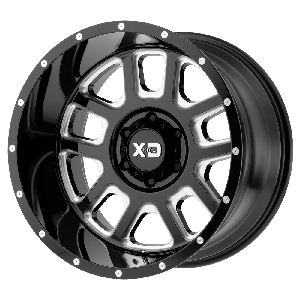 XD XD828 DELTA - 20X9 -12MM Gloss Black Milled Alloy Wheel | Truck Rims