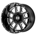 XD Xd828 Delta - 20X9 -12mm - Gloss Black Milled wheel with multi-spoke design for off-road 4x4 vehicles