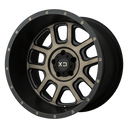 XD Xd828 Delta - 20X9 -12mm - Matte Black W/ Dark Tint Clear wheel with multi-spoke design and rivet accents for off-road use